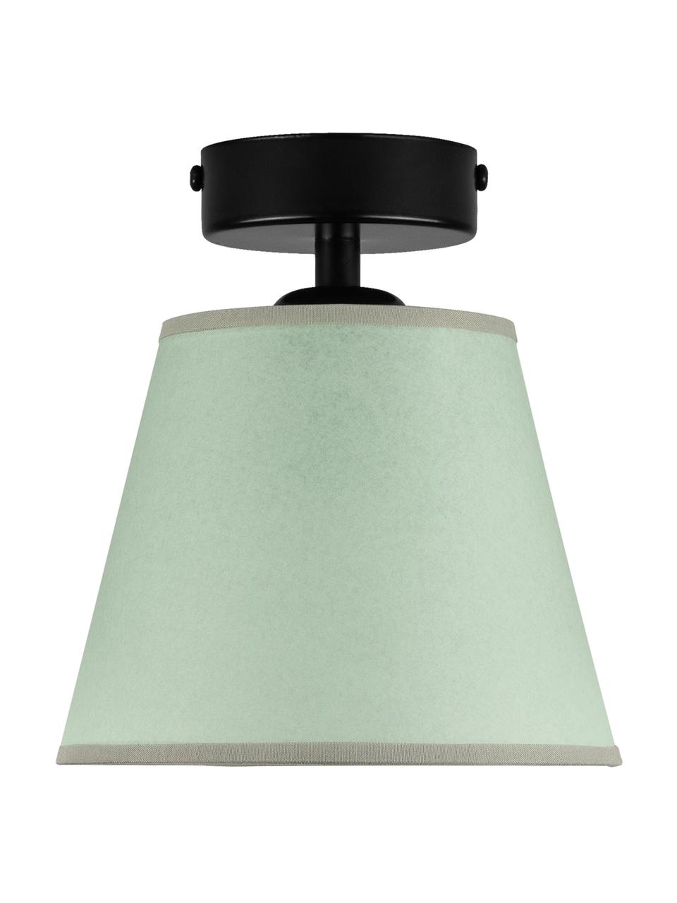 Kleine plafondlamp Iro van papier, Lampenkap: papier, Baldakijn: gepoedercoat metaal, Groen, zwart, Ø 16 x H 18 cm