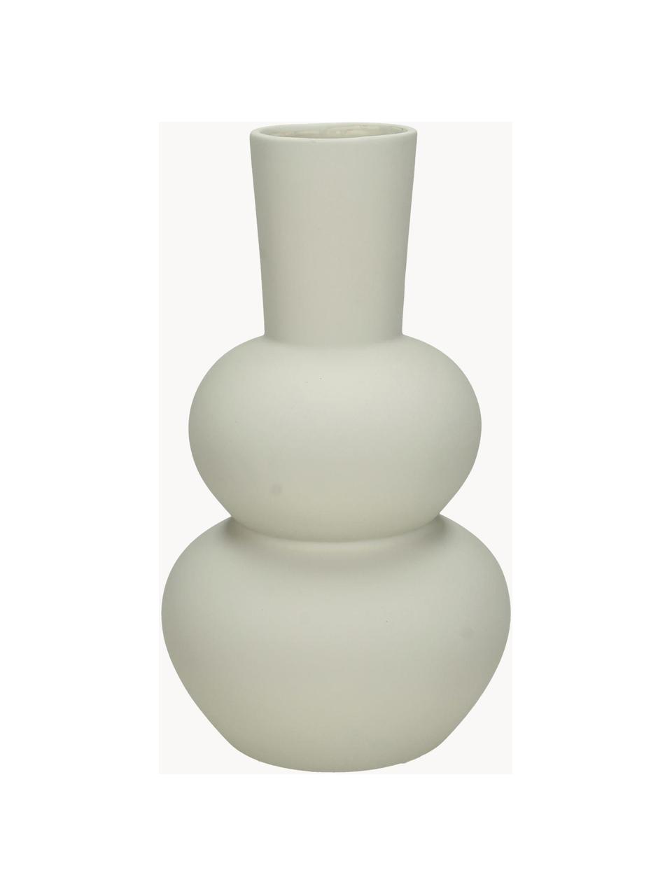 Design-Vase Eathan, H 20 cm, Steingut, Off White, Ø 11 x H 20 cm