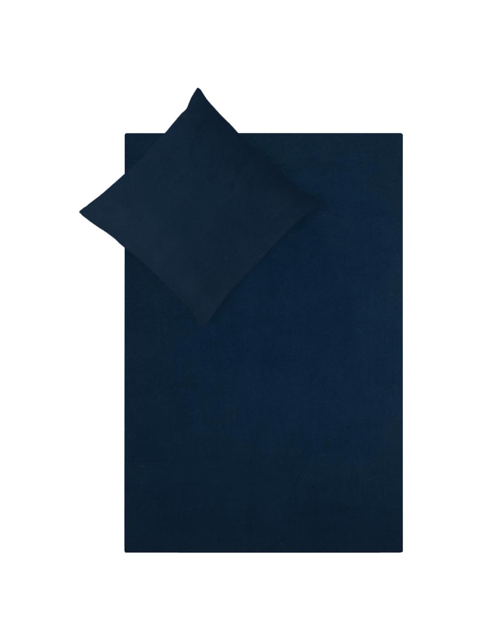 Flanelové povlečení Erica, Námořnická modř, Š 135 cm, D 200 cm, 2 díly