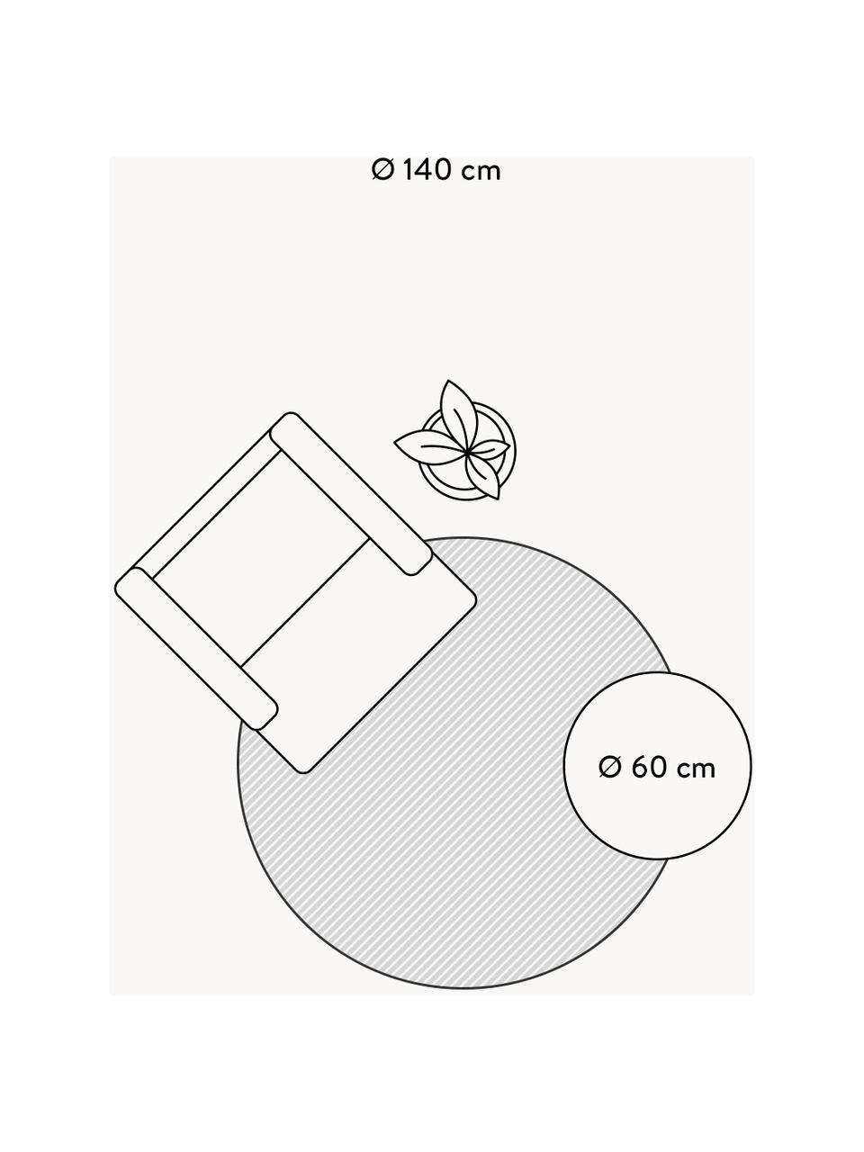 Runder flauschiger Hochflor-Teppich Dunya, handgetuftet, Flor: 100% Polyester, Beige, Schwarz, Ø 140 cm (Grösse M)