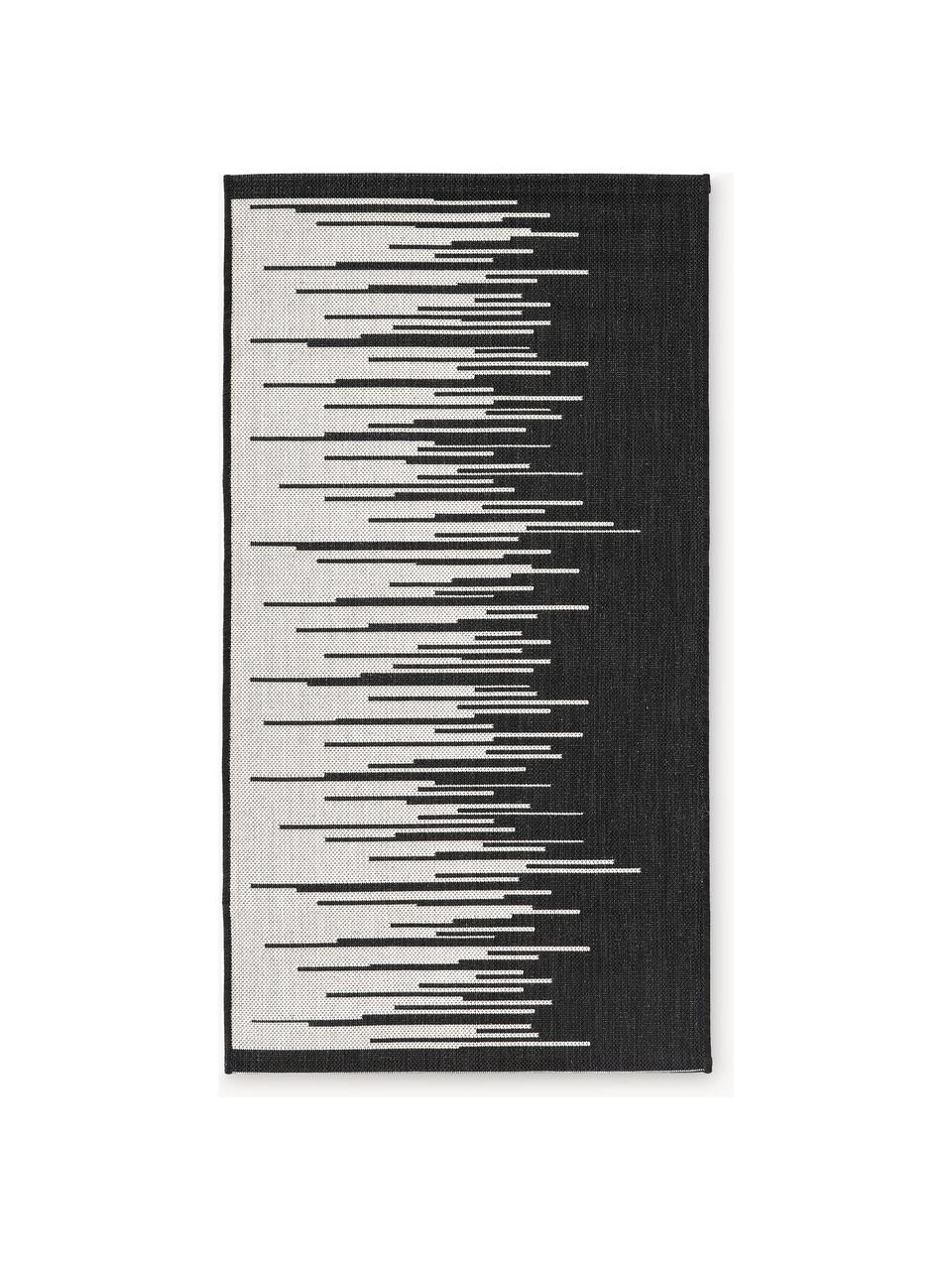 Tapis d'extérieur à poils ras Praiano, Noir, gris clair, larg. 80 x long. 150 cm (taille XS)