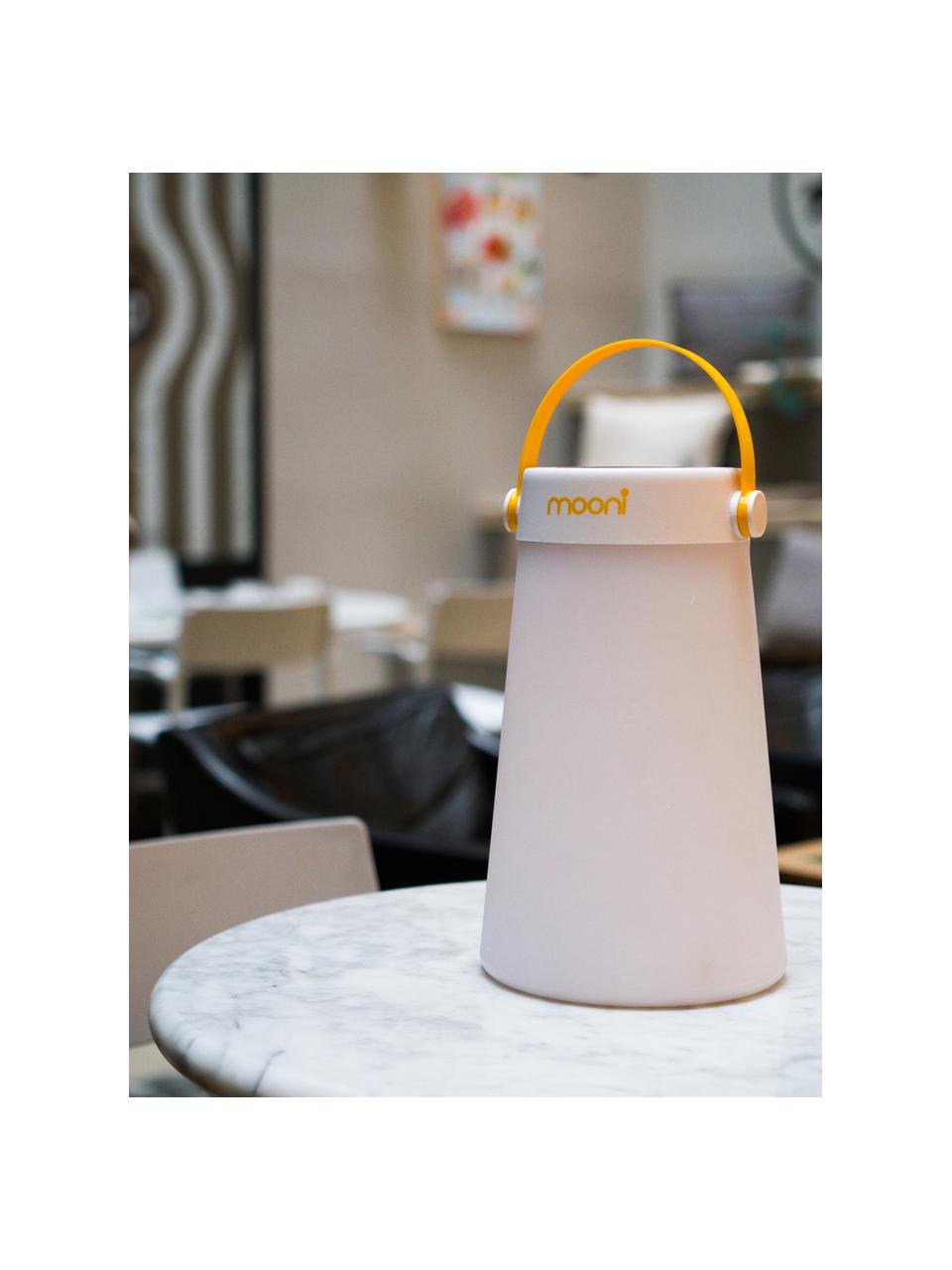 Mobiele outdoor LED lamp met luidspreker Take Me, Lampenkap: kunststof (LDPE), Wit, oranje, Ø 18 x H 30 cm