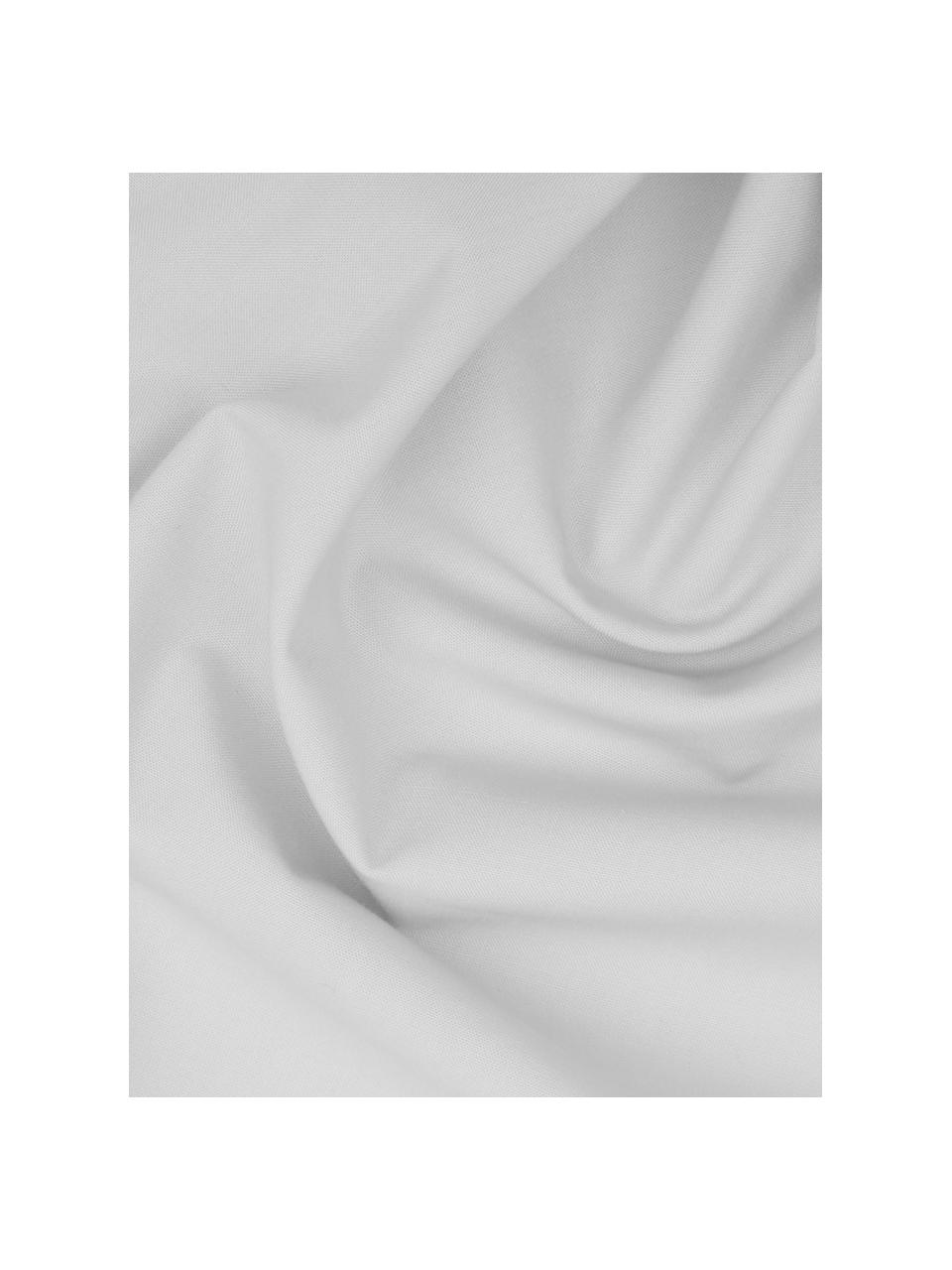 Taies d'oreiller en percale gris clair Elsie, 2 pièces, 65 x 65 cm, Gris clair, larg. 65 x long. 65 cm