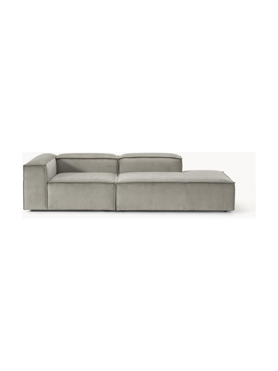 Modulaire chaise longue Lennon van corduroy, Bekleding: corduroy (92% polyester, , Frame: massief grenenhout, multi, Poten: kunststof Dit product is , Corduroy grijs, B 269 x D 119 cm, armleuning rechts