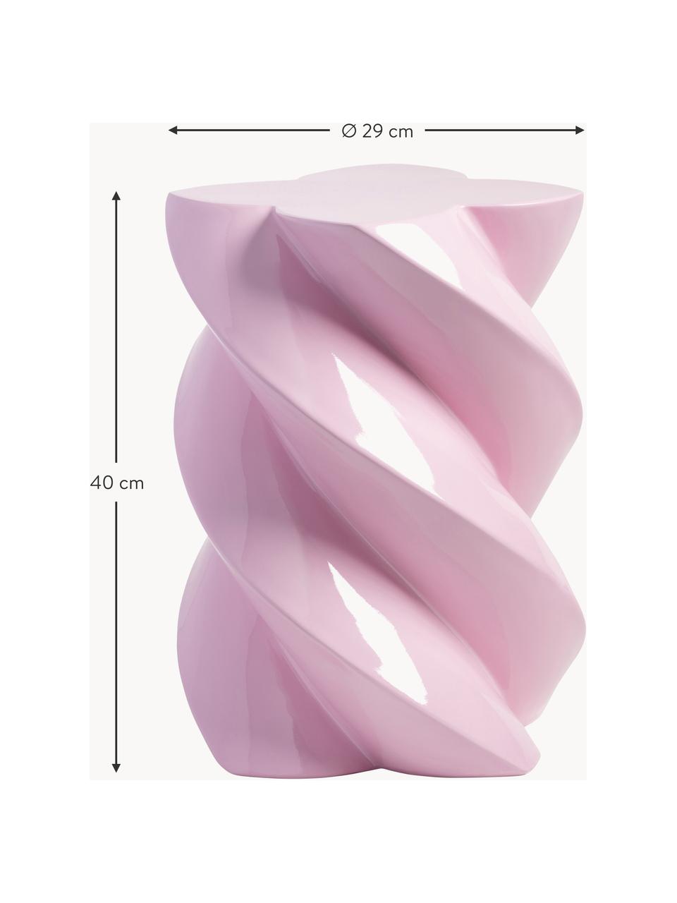 Stolik pomocniczy Marshmallow, Włókno szklane, Blady różowy, Ø 29 x W 40 cm