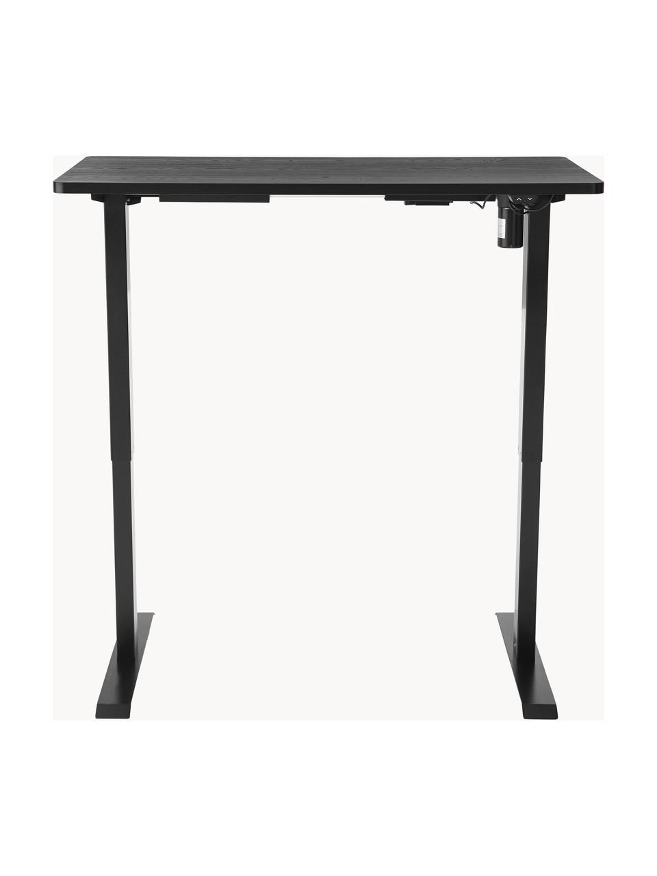 Bureau à hauteur ajustable Lea, Noir, larg. 120 x prof. 60 cm