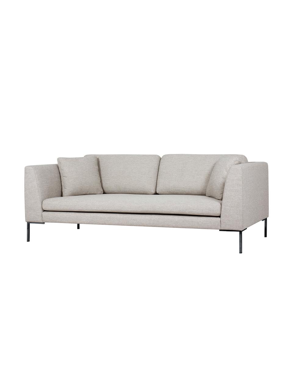 Bank Emma (3-zits) met metalen poten, Bekleding: polyester, Frame: massief grenenhout, FSC-g, Poten: gepoedercoat metaal, Geweven stof beige, B 227 x D 100 cm