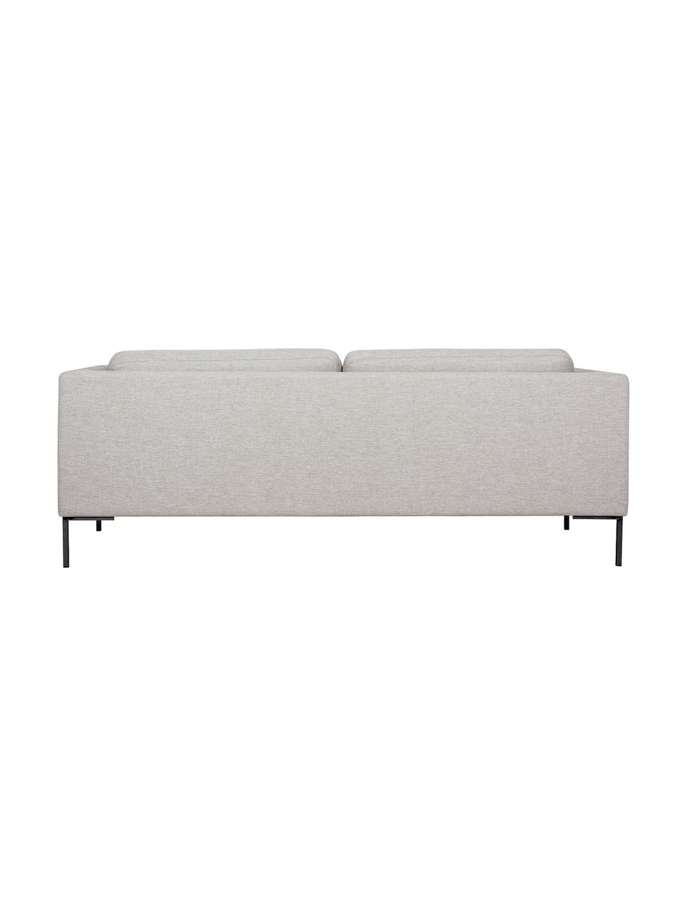 Canapé 3 places avec pieds en métal Emma, Tissu beige, larg. 227 x prof. 100 cm