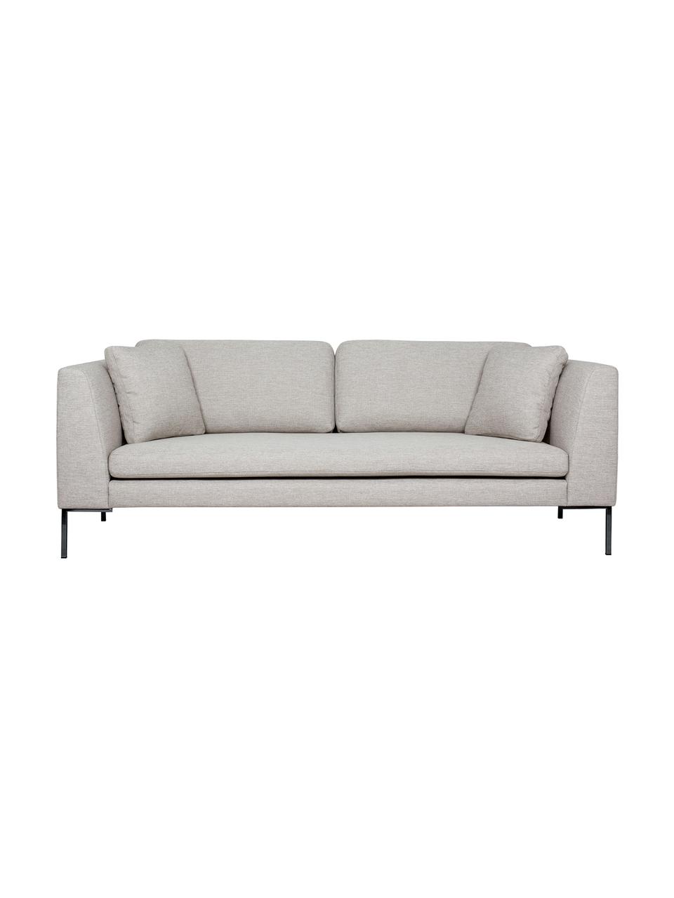 Bank Emma (3-zits) met metalen poten, Bekleding: polyester, Frame: massief grenenhout, FSC-g, Poten: gepoedercoat metaal, Geweven stof beige, B 227 x D 100 cm