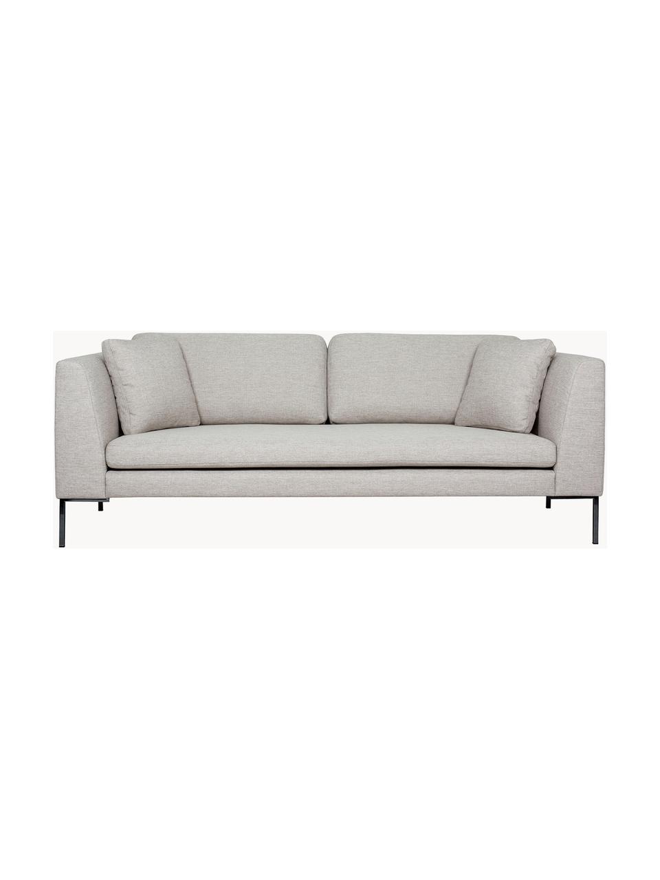 Sofa Emma (3-Sitzer) mit Metall-Füssen, Bezug: Polyester 100.000 Scheuer, Gestell: Massives Kiefernholz, Bir, Webstoff Hellbeige, B 227 x T 100 cm