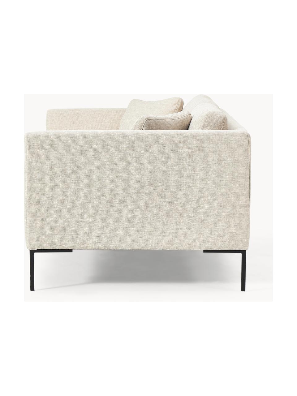 Sofa Emma (3-Sitzer) mit Metall-Füßen, Bezug: Polyester 100.000 Scheuer, Gestell: Massives Kiefernholz, Bir, Füße: Metall, pulverbeschichtet, Webstoff Hellbeige, B 227 x T 100 cm