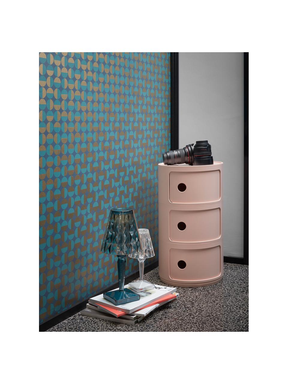 Caisson design 3 modules Componibili Bio, 100 % biopolymère issu de matières premières renouvelables, Rose, mat, Ø 32 x haut. 59 cm