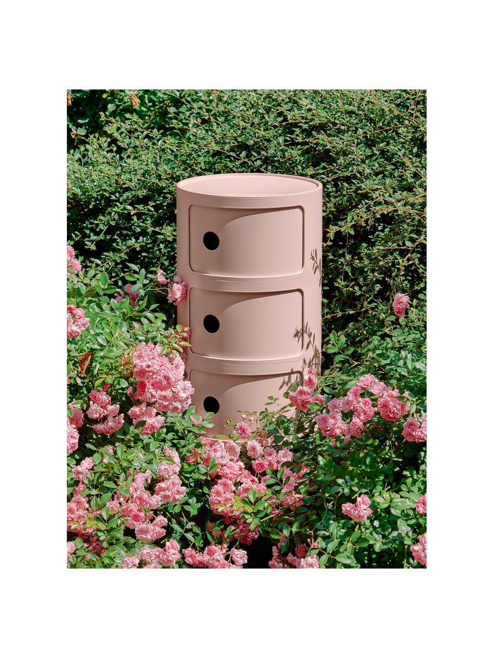 Design Container Componibili Bio, 3 Elemente, 100 % Biopolymer aus nachwachsenden Rohstoffen, Rosa, matt, Ø 32 x H 59 cm