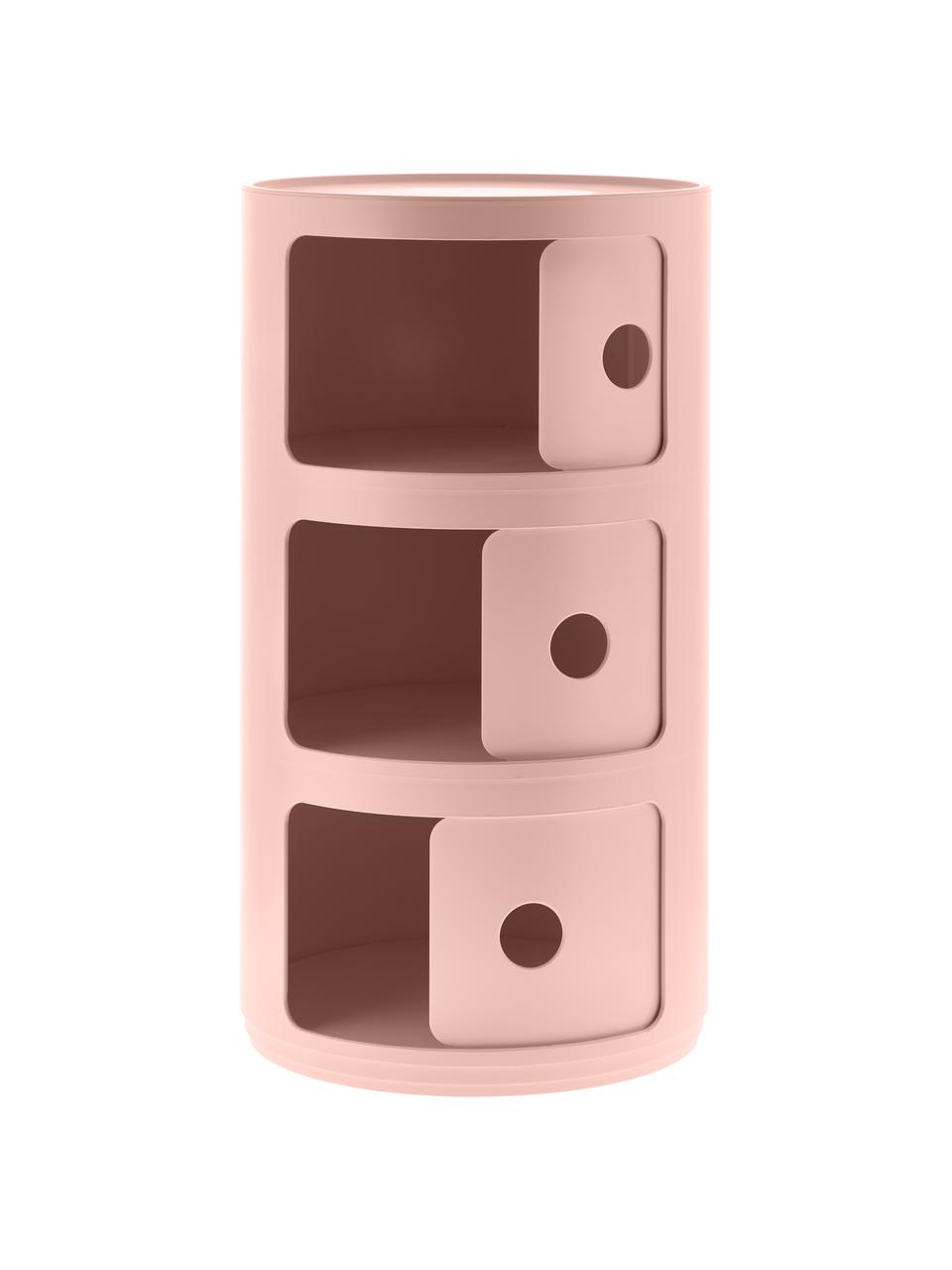 Design Container Componibili Bio, 3 Elemente, 100 % Biopolymer aus nachwachsenden Rohstoffen, Rosa, matt, Ø 32 x H 59 cm