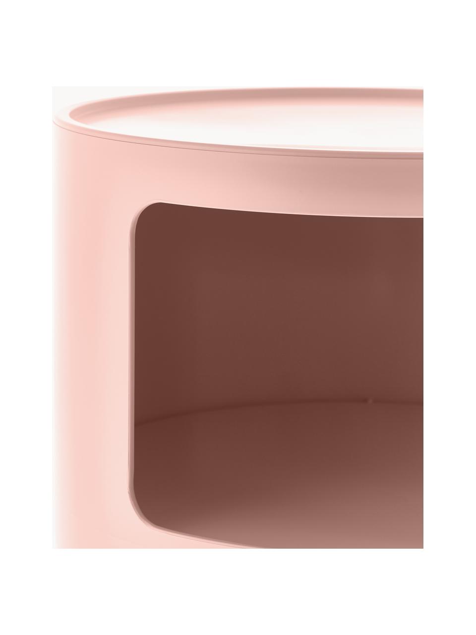 Designový odkládací stolek Componibili, 3 moduly, 100 % biopolymer z obnovitelných surovin, Matná starorůžová, Ø 32 cm, V 59 cm