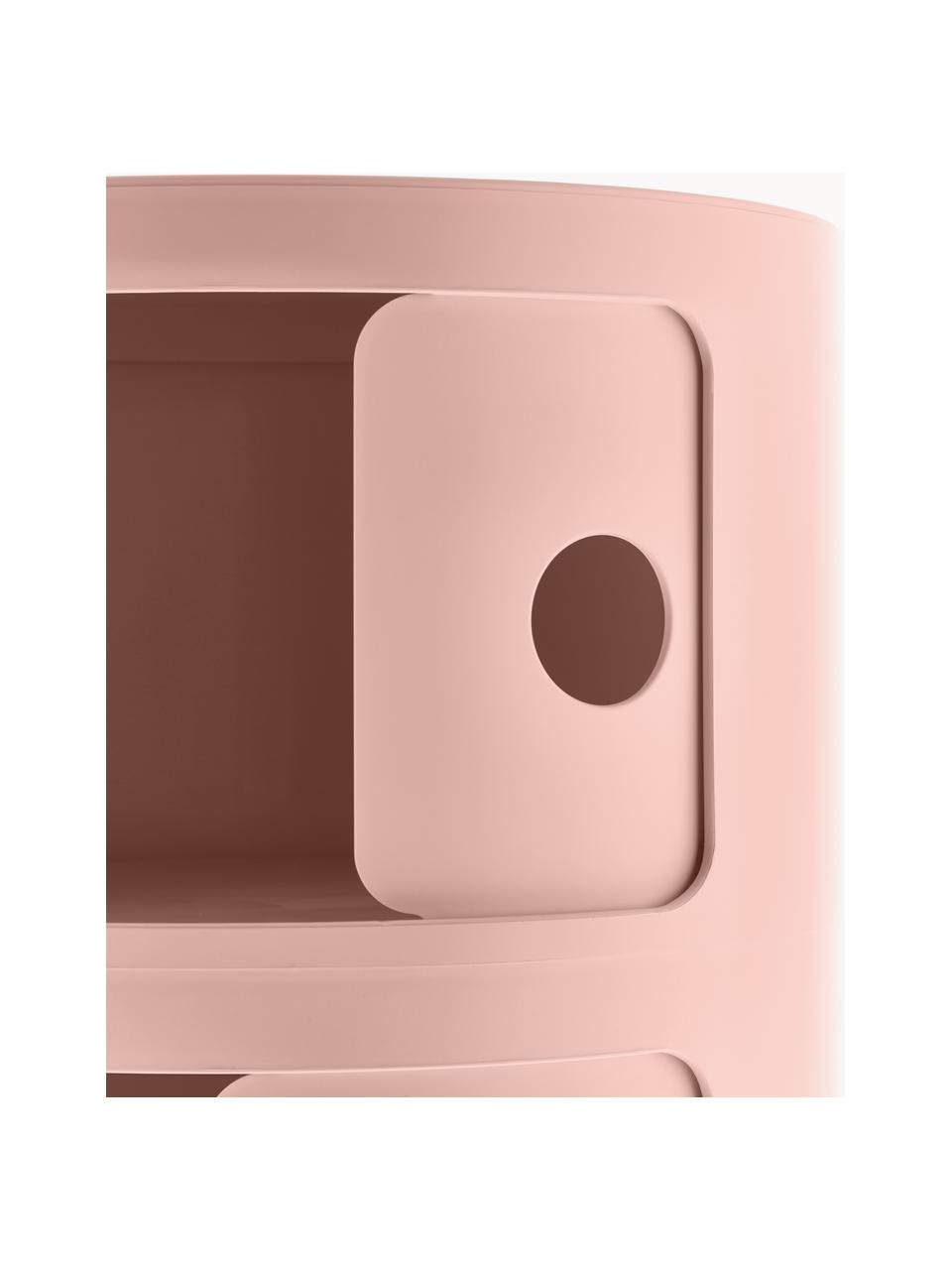 Contenitore di design con 3 cassetti Componibili Bio, 100% biopolimero da materie prime rinnovabili, Rosa antico, opaco, Ø 32 x Alt. 59 cm