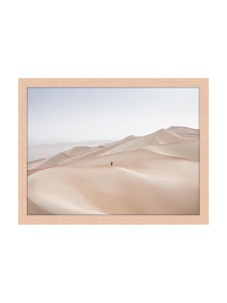 Ingelijste digitale print Khali Desert, Afbeelding: digitale print op papier,, Lijst: gelakt hout, Multicolour, 43 x 33 cm
