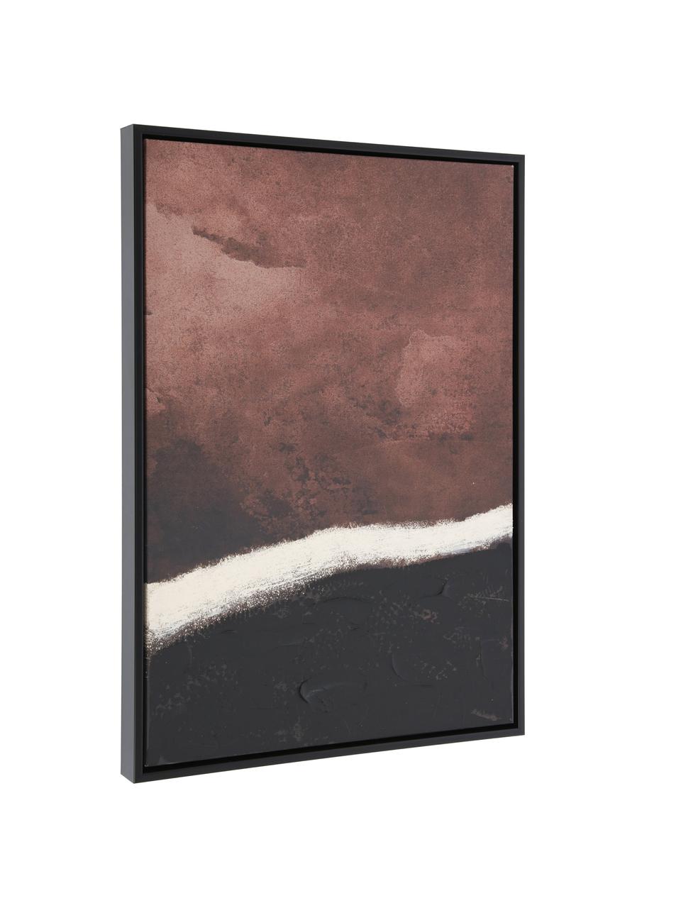 Impression sur toile Kande, Pourpre, noir, blanc, larg. 50 x haut. 70 cm