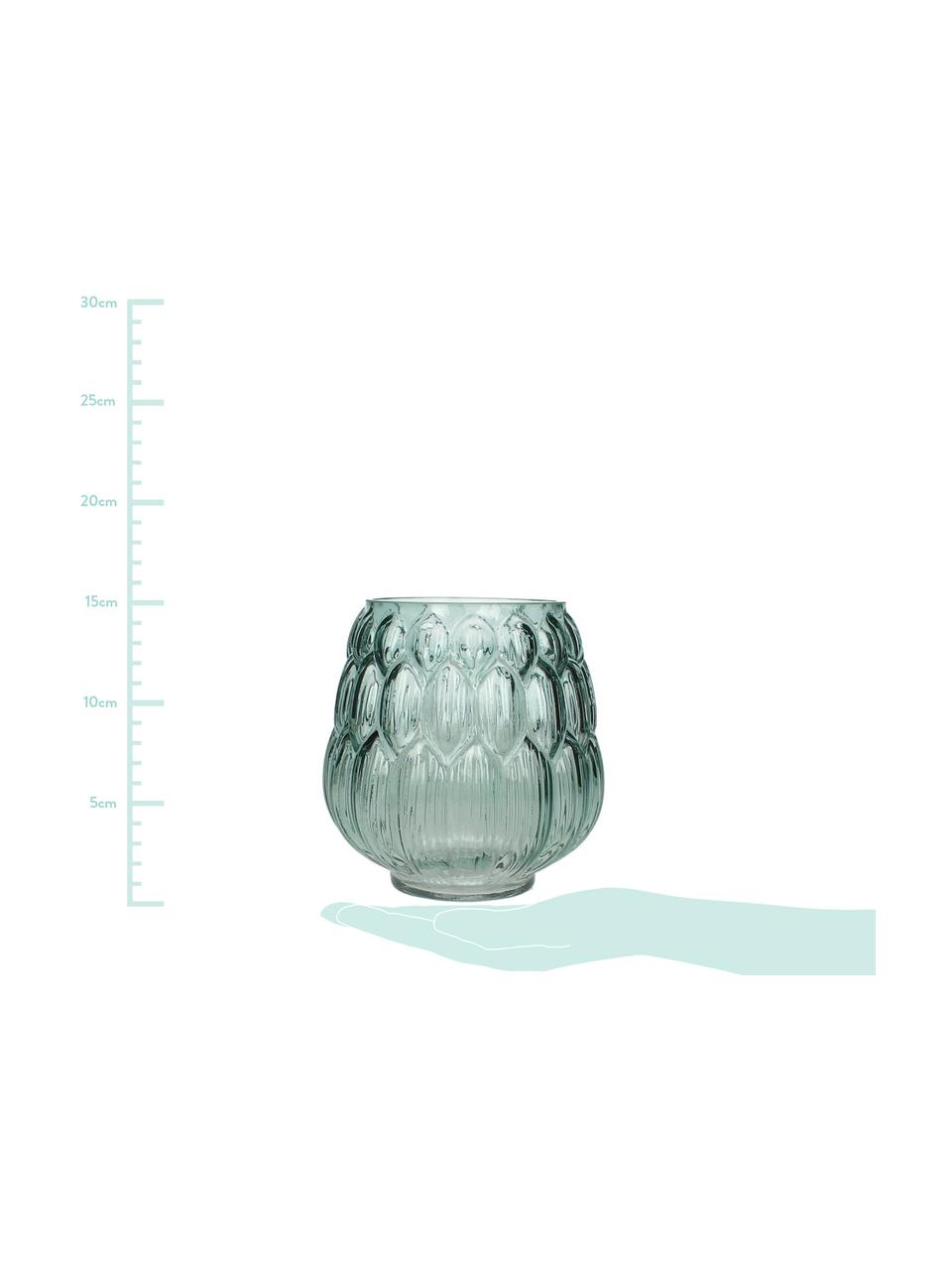 Kleine Glas Vase Berry in Petrol, Glas, Petrol, Ø 14 x H 15 cm