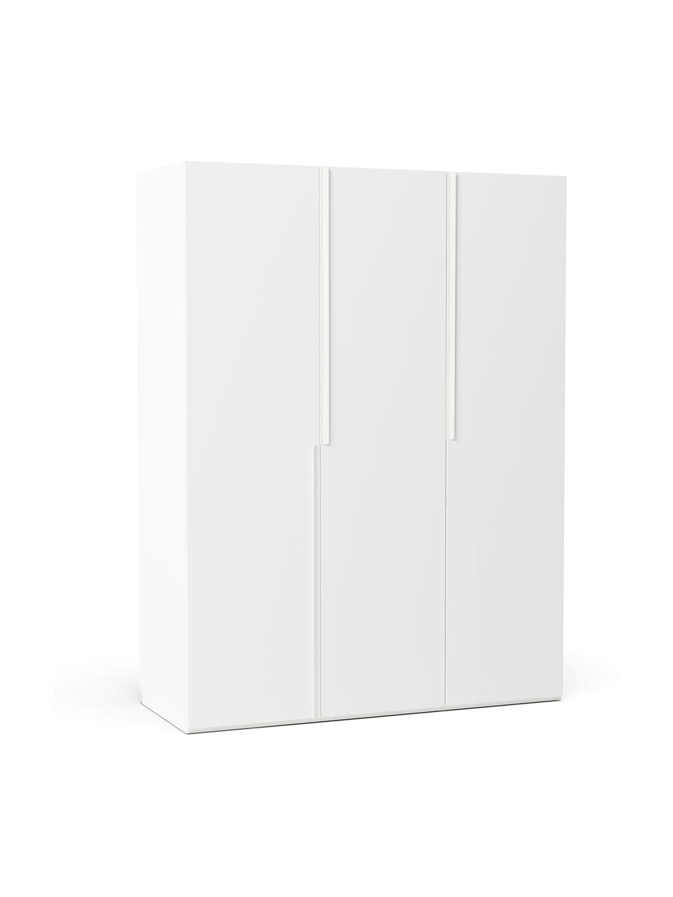 Modulaire draaideurkast Leon in wit, 150 cm breed, meerdere varianten, Frame: spaanplaat, FSC-gecertifi, Hout, wit, Basis interieur, hoogte 200 cm