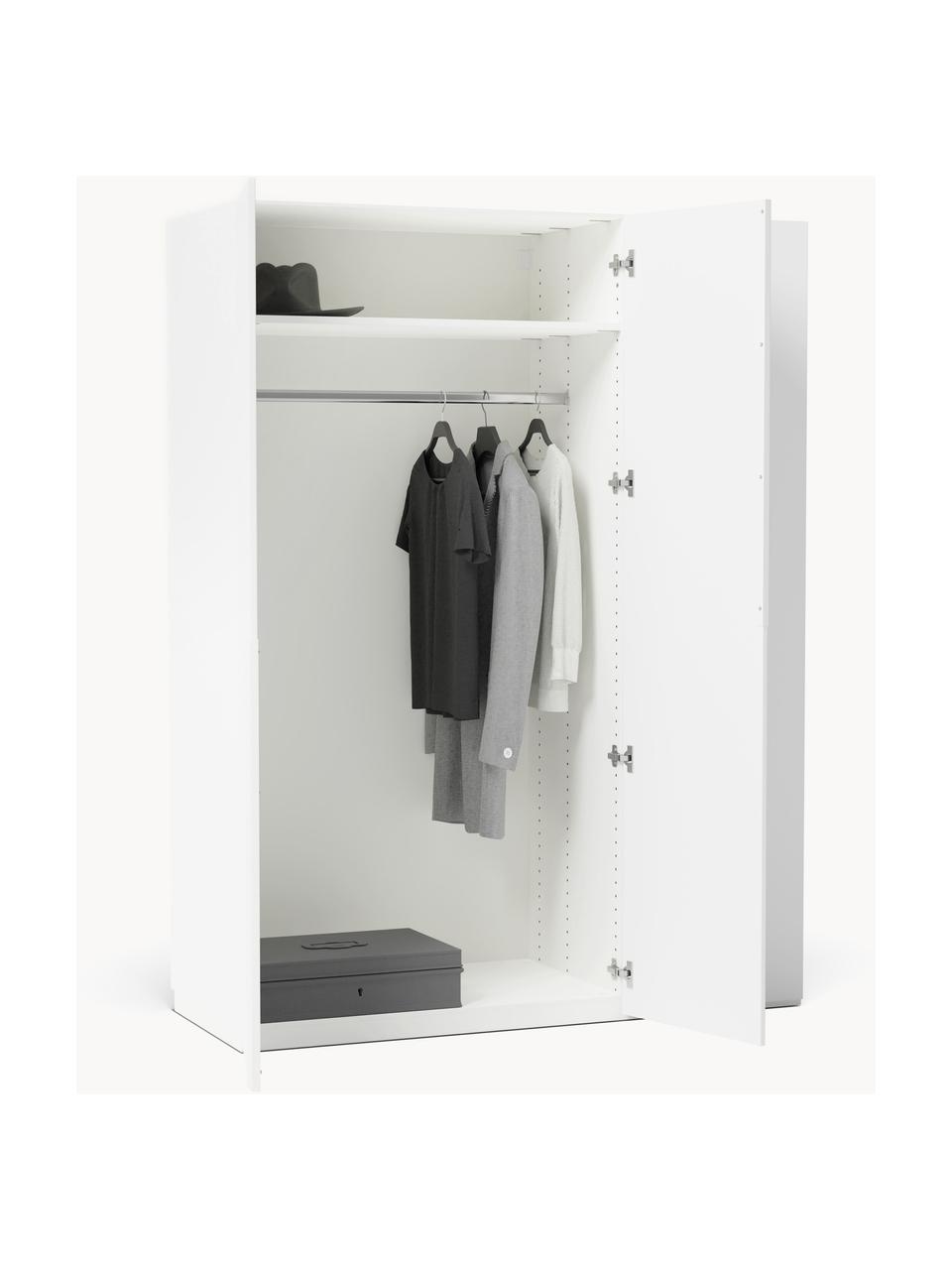 Modularer Drehtürenschrank Leon, 150 cm Breite, mehrere Varianten, Korpus: Spanplatte, melaminbeschi, Weiss, Premium Interior, B 150 x H 236 cm