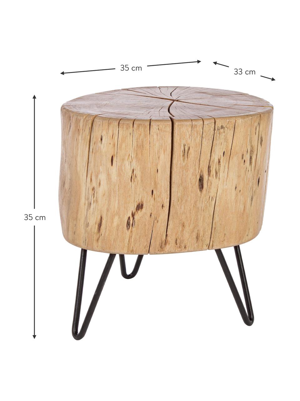 Pomocný stolík z akáciového dreva Arthur, Hnedá, čierna, Š 35 x V 35 cm