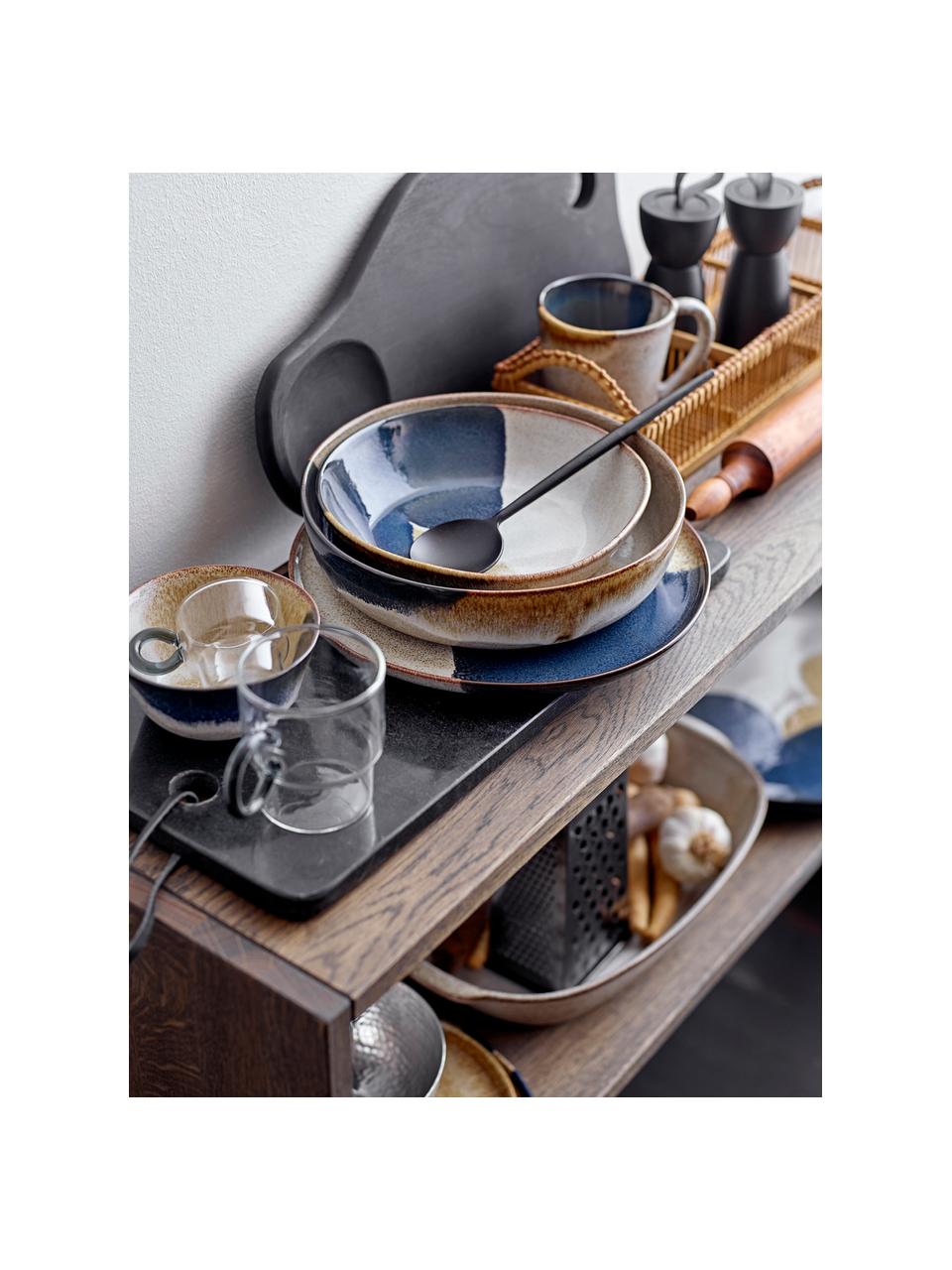 Handgemaakte soepborden Jules van keramiek, 2 stuks, Keramiek, Beige- en bruintinten, zwart, Ø 22 x H 5 cm