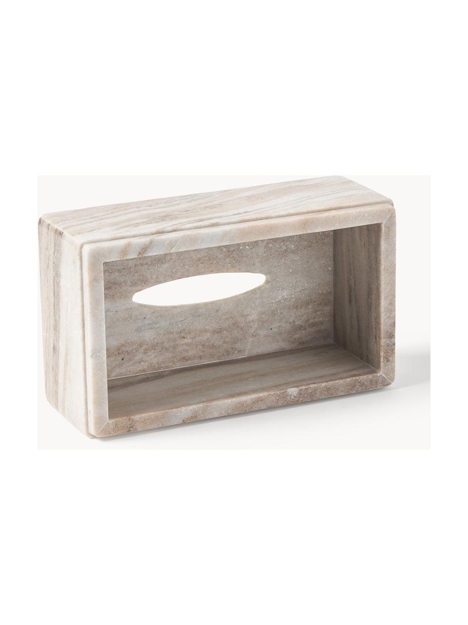 Marmor-Kosmetiktuchbox Simba, Marmor, Beige, marmoriert, B 26 x T 15 cm