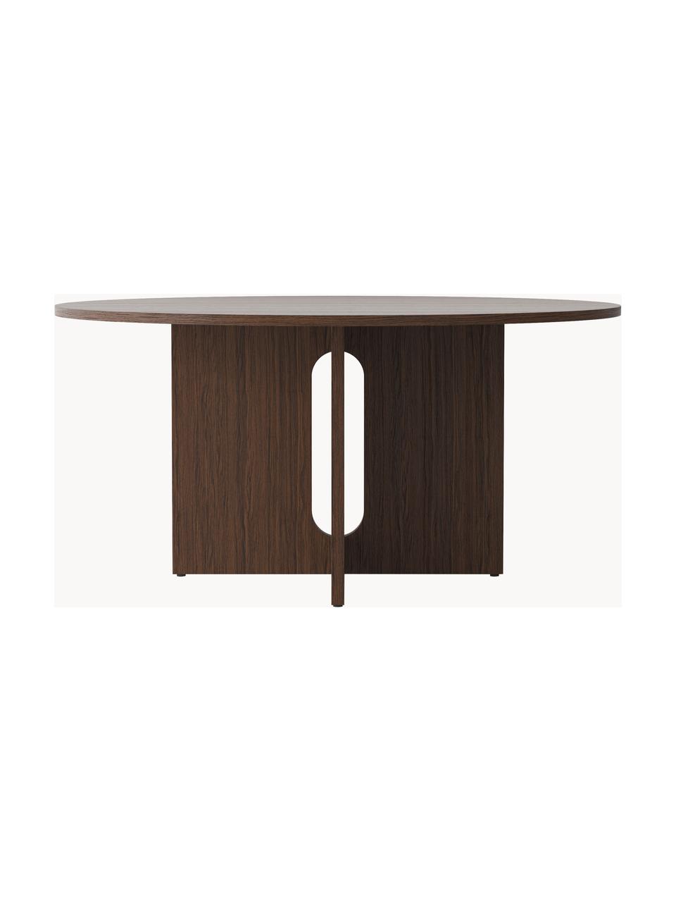 Table ronde en placage de chêne Androgyne, tailles variées, MDF avec placage en bois de chêne, Bois foncé, Ø 120 cm