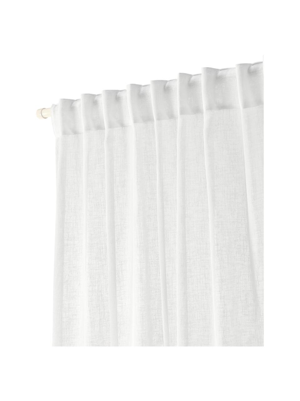 Zasłona półtransparentna Ibiza, 2 szt., 100% poliester, Biały, S 135 x D 260 cm