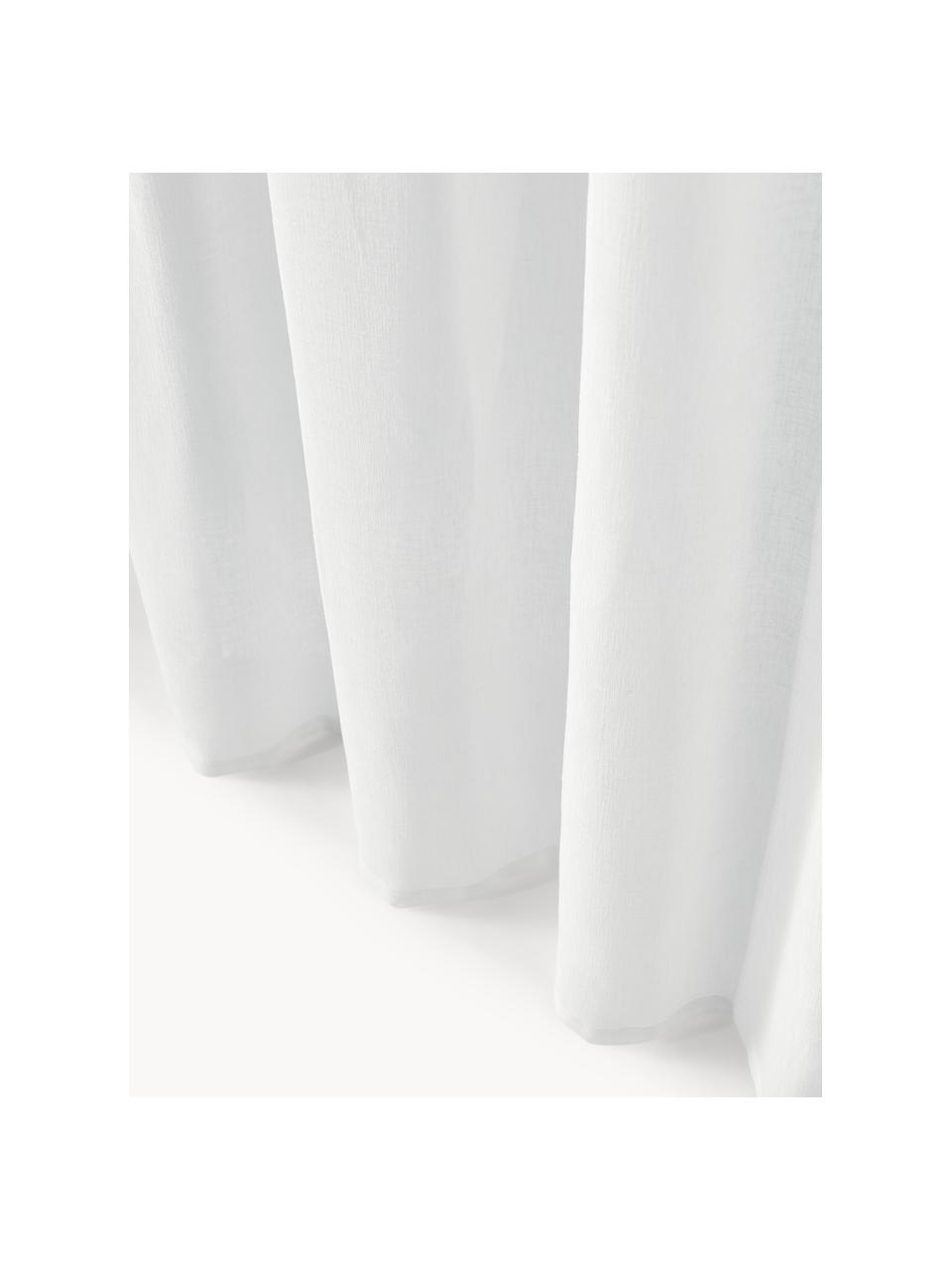 Cortinas semitransparente con dobladillo Gardine Ibiza, 2 uds., 100% poliéster, Blanco, An 135 x L 260 cm