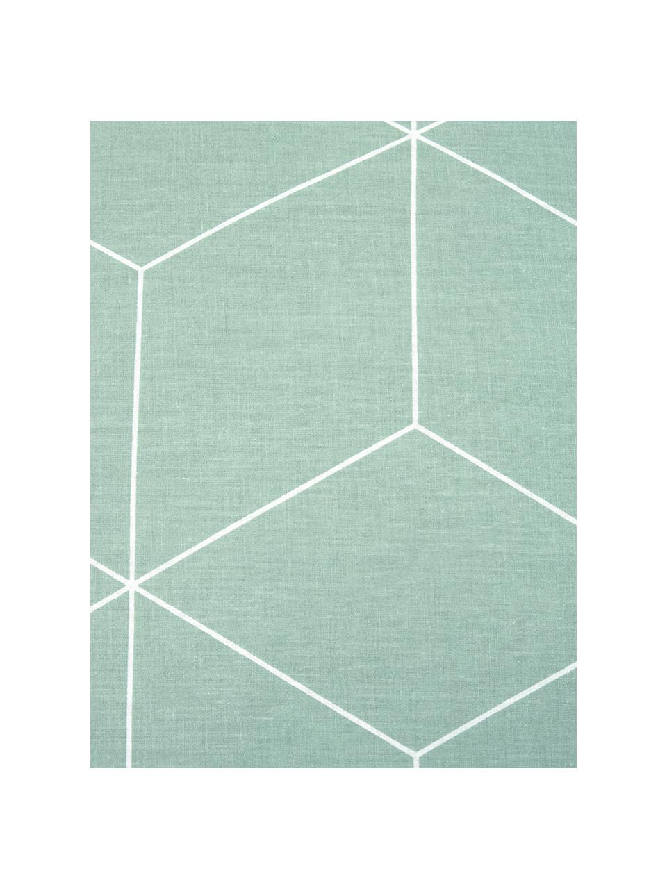 Biancheria da letto in cotone ranforce Lynn, Verde menta, bianco, 200 x 200 cm, 3 pz