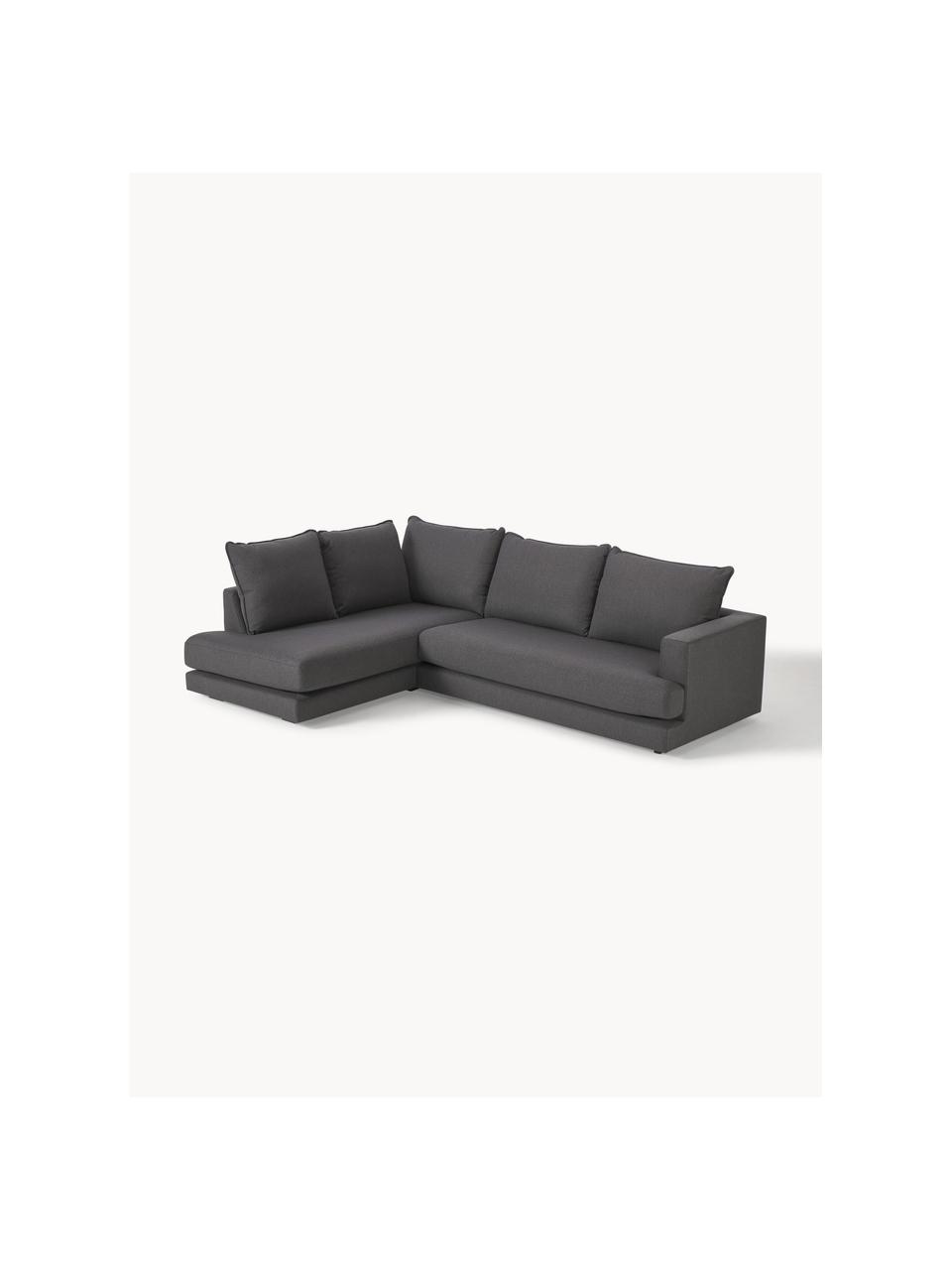 Ecksofa Tribeca, Bezug: 100 % Polyester Der hochw, Gestell: Massives Kiefernholz, FSC, Füße: Massives Buchenholz, lack, Webstoff Anthrazit, B 274 x T 192 cm, Eckteil rechts