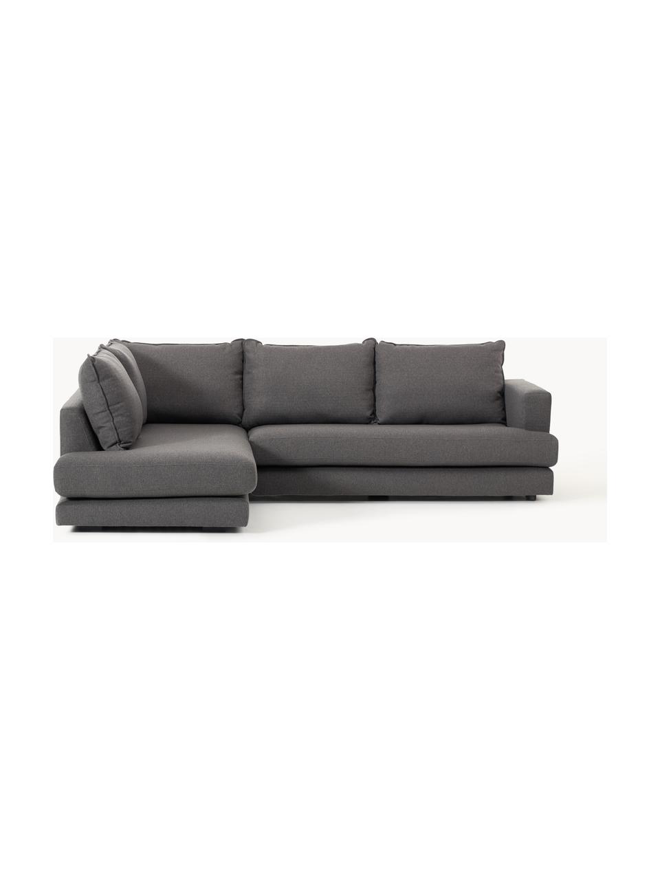 Ecksofa Tribeca, Bezug: 100 % Polyester Der hochw, Gestell: Massives Kiefernholz, Webstoff Anthrazit, B 274 x T 192 cm, Eckteil links