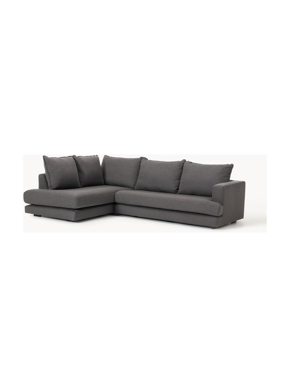 Ecksofa Tribeca, Bezug: 100 % Polyester Der hochw, Gestell: Massives Kiefernholz, Webstoff Anthrazit, B 274 x T 192 cm, Eckteil links