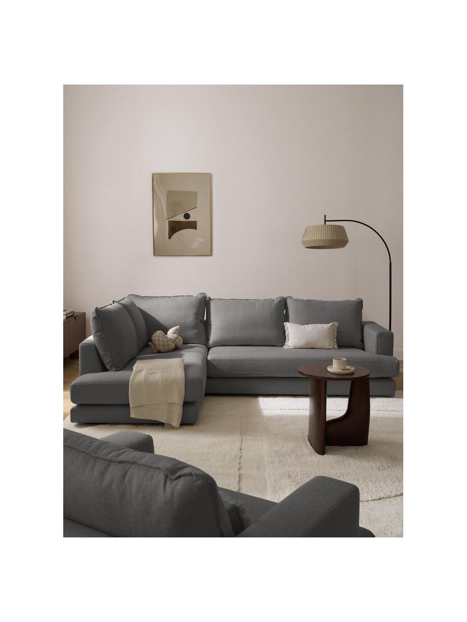 Ecksofa Tribeca, Bezug: 100 % Polyester Der hochw, Gestell: Massives Kiefernholz, Webstoff Anthrazit, B 274 x T 192 cm, Eckteil links