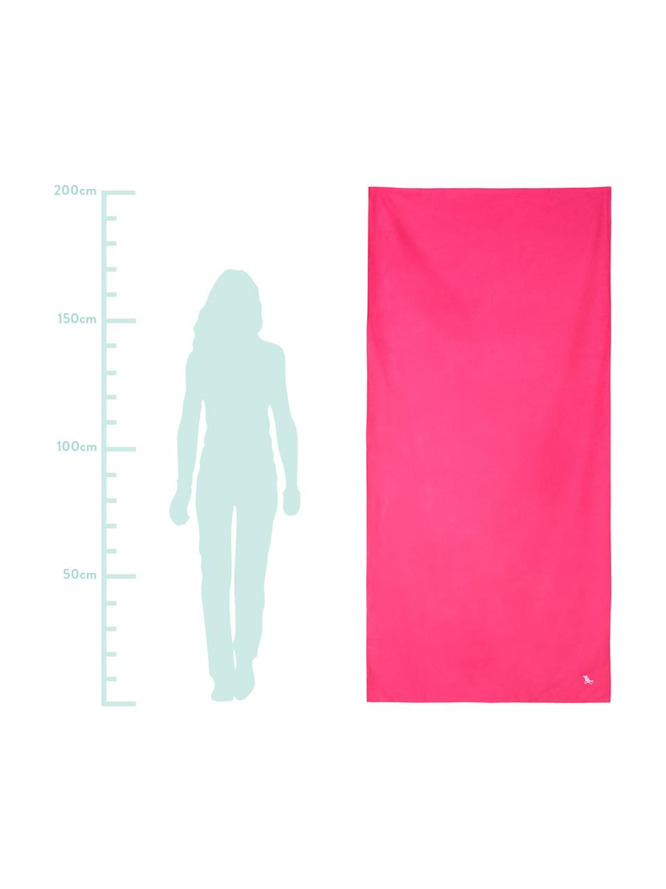 Szybkoschnący ręcznik plażowy z mikrofibry Classic, Mikrofibra (80% poliester, 20% poliamid), Różowy, S 90 x D 200 cm