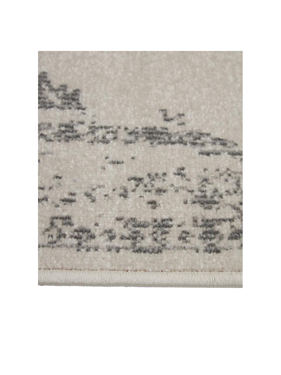 Tapis gris extérieur / intérieur style vintage Everly, 100 % polypropylène, Gris, larg. 80 x long. 150 cm (taille XS)