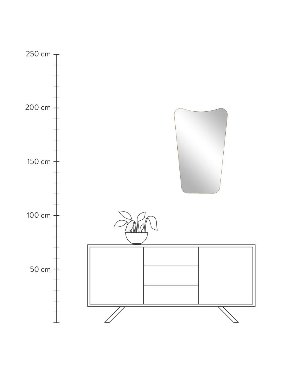 Espejo de pared Goldie, Estructura: metal con pintura en polv, Espejo: cristal, Parte trasera: tablero de fibras de dens, Dorado, An 50 x Al 80 cm