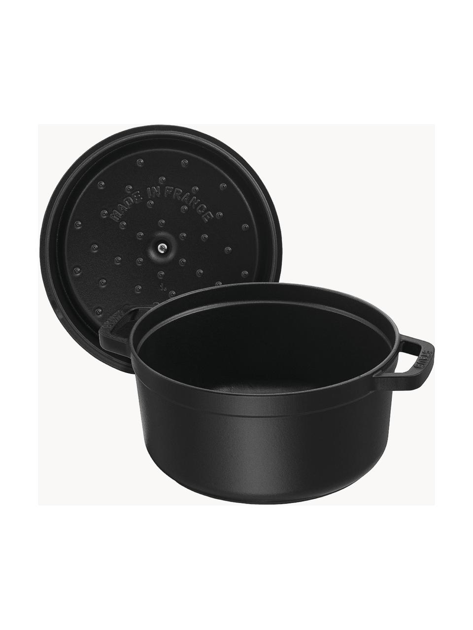 Cocotte ronde en fonte La Cocotte, Fonte, émaillée, Noir, doré, Ø 26 cm, 5,3 L