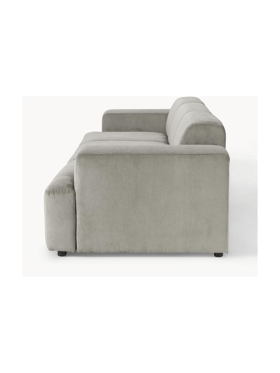 Cord-Sofa Melva (4-Sitzer), Bezug: Cord (92 % Polyester, 8 %, Gestell: Massives Kiefernholz, Spe, Füße: Kunststoff Dieses Produkt, Cord Grau, B 319 x T 101 cm