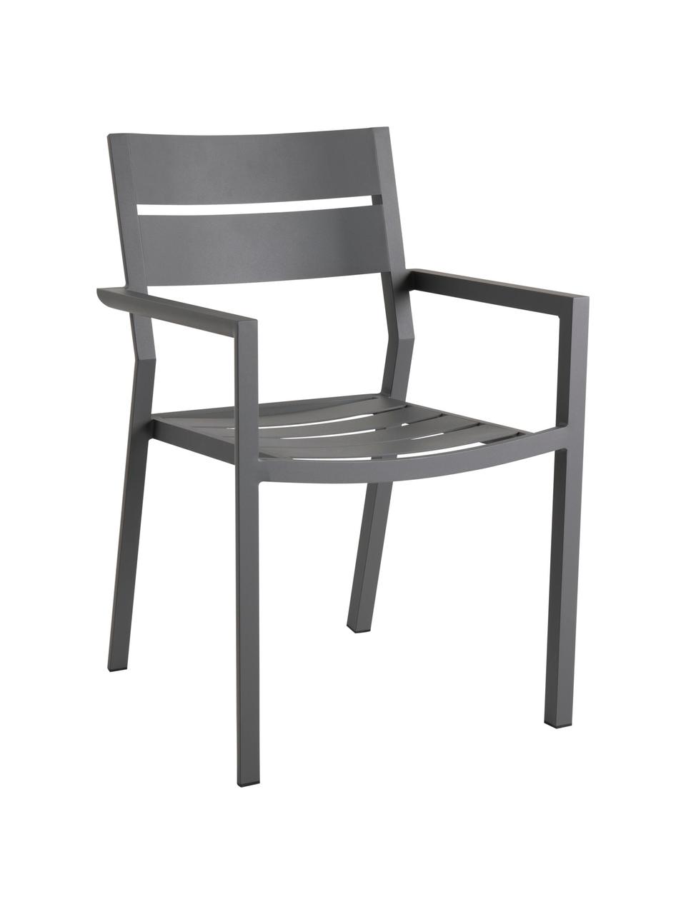 Krzesło ogrodowe Delia, Aluminium malowane proszkowo, Antracytowy, S 55 x G 55 cm