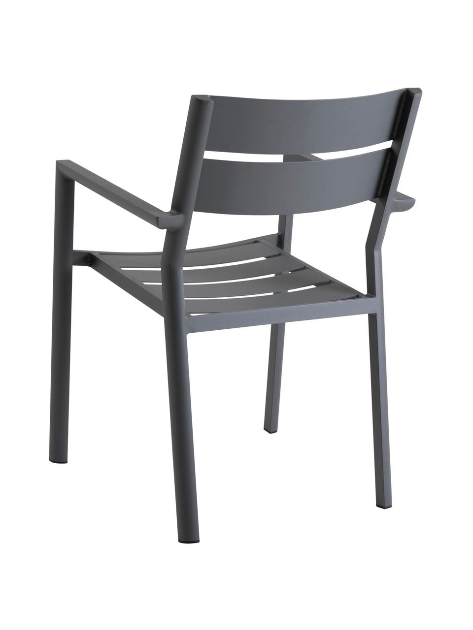 Chaise de jardin empilable Delia, Aluminium, revêtement par poudre, Anthracite, larg. 55 x prof. 55 cm