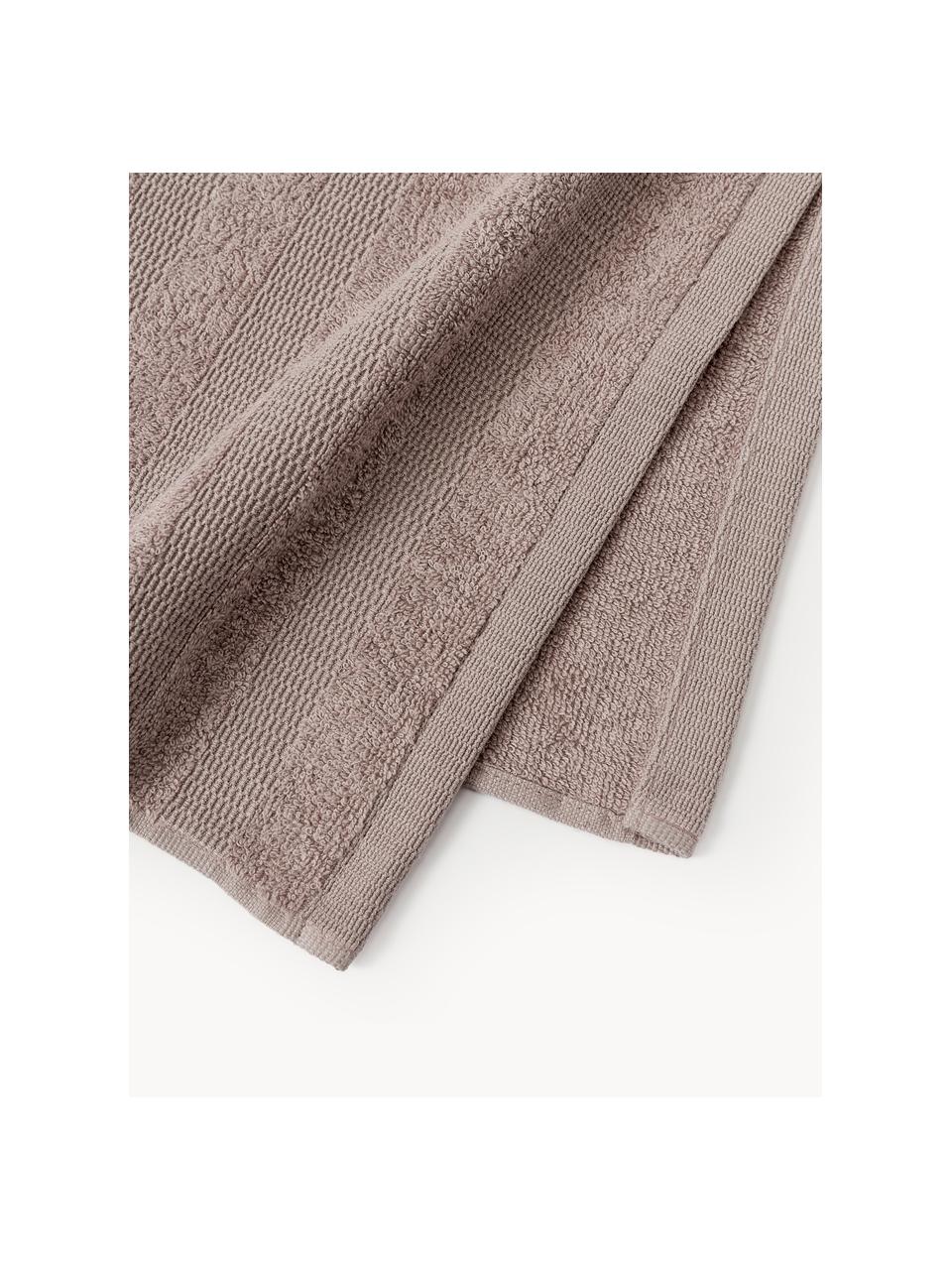 Lot de serviettes de bain Camila, tailles variées, Mauve, 3 éléments (1 serviette invité, 1 serviette de toilette et 1 drap de bain)