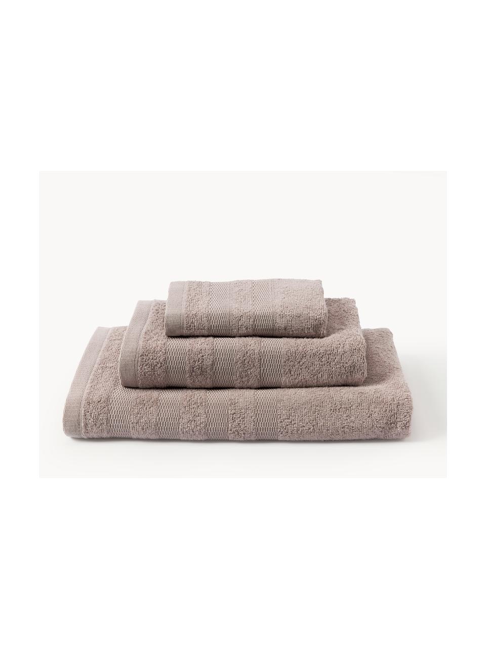 Serviettes de bain Camila, 3 élém., 100 % coton
Grammage léger, 400 g/m²

Le matériau est certifié STANDARD 100 OEKO-TEX®, 3883CIT, CITEVE, Mauve, Lot de différentes tailles (serviette invité, serviette de toilette et drap de b