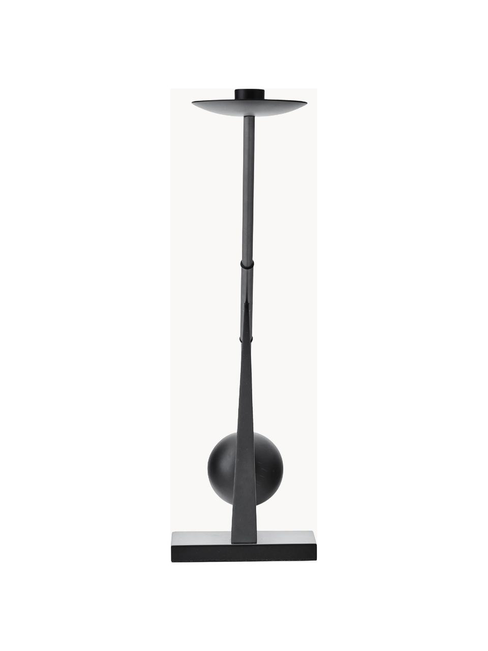 Candelabro di design in metallo Interconnect, Acciaio rivestito, Nero, Larg. 70 x Alt. 42 cm