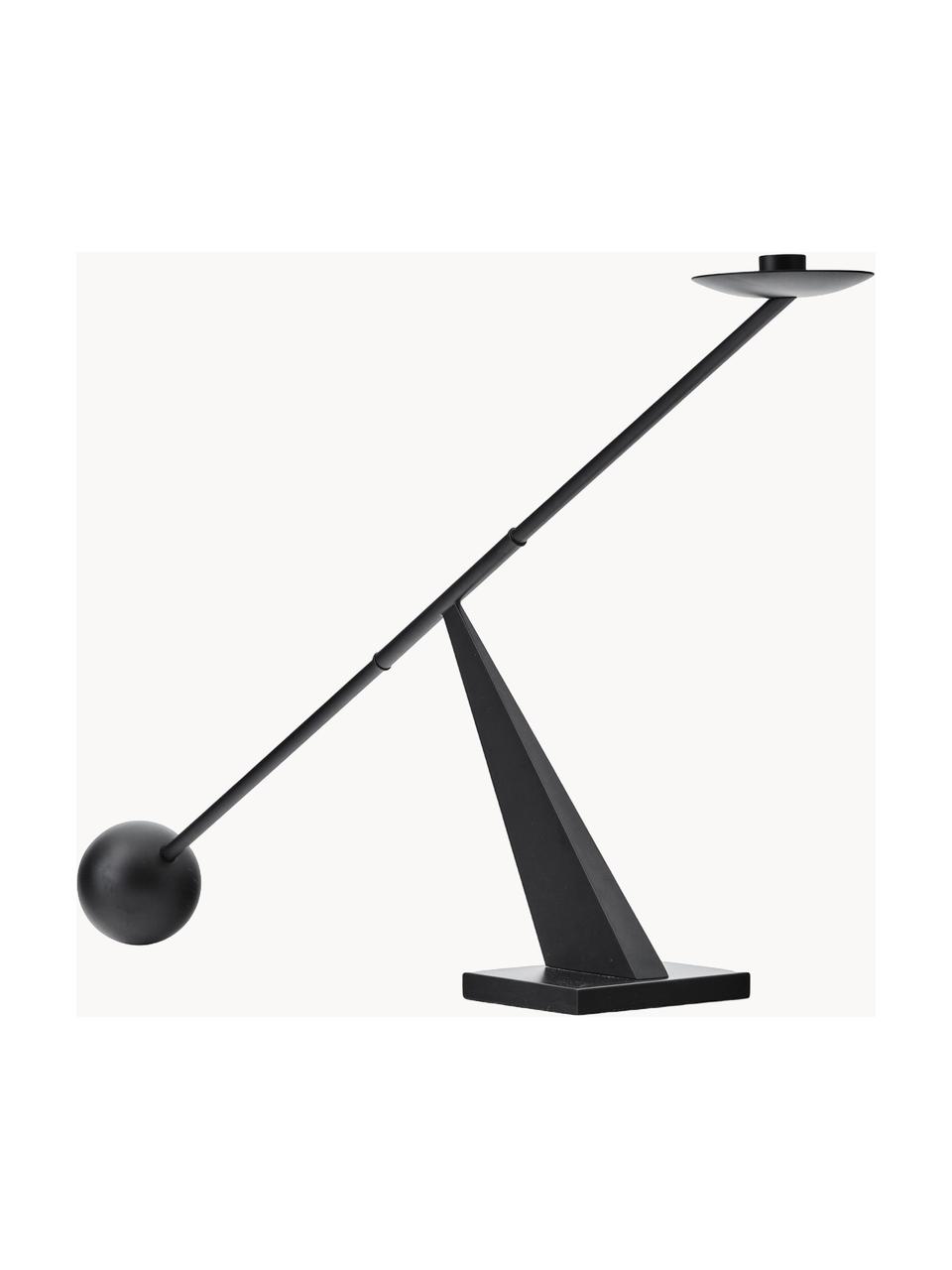 Candelabro di design in metallo Interconnect, Acciaio rivestito, Nero, Larg. 70 x Alt. 42 cm