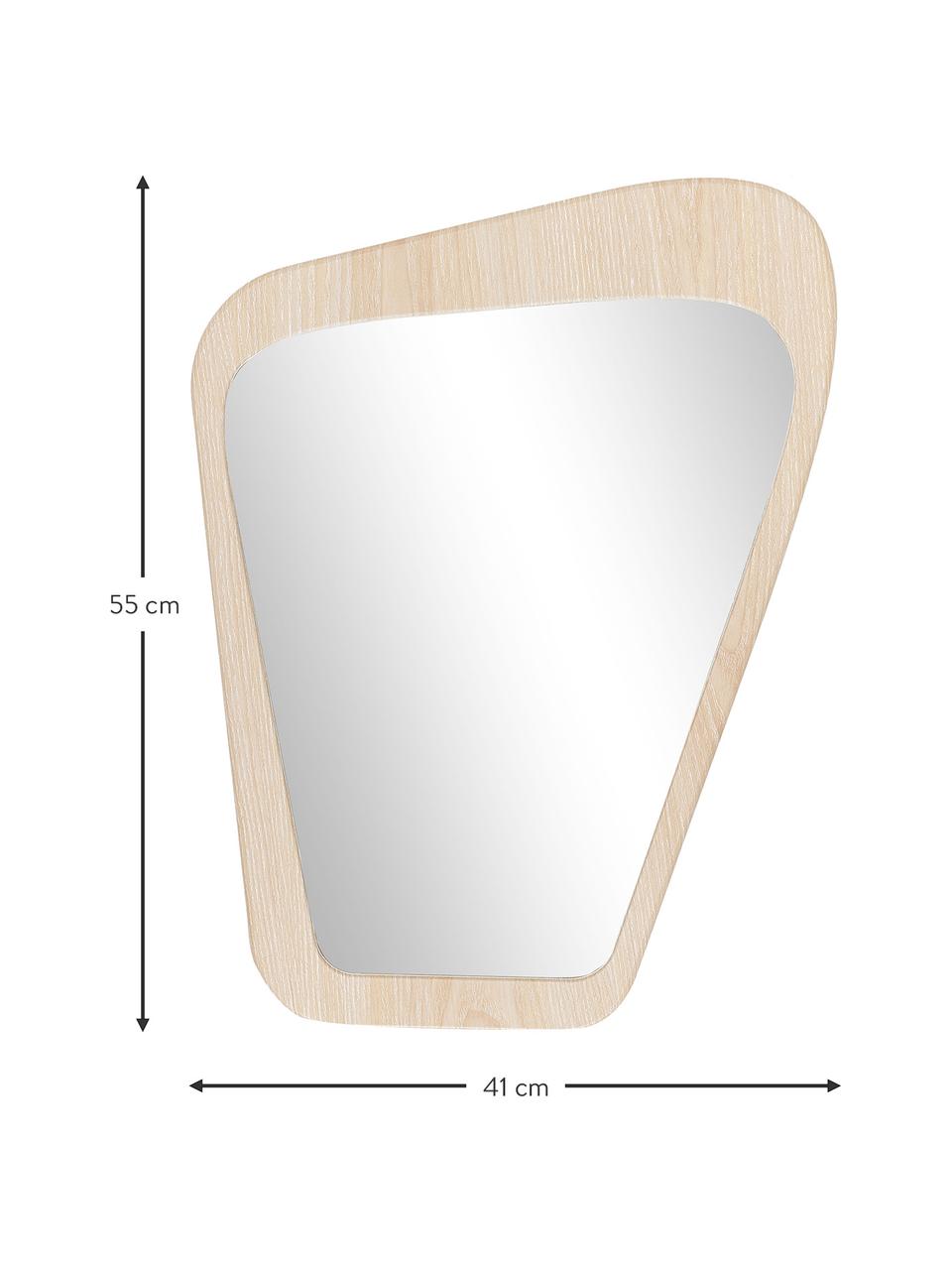 Wandspiegel May, Rahmen: Holz- Optik, Rückseite: Mitteldichte Holzfaserpla, Spiegelfläche: Spiegelglas, Helles Holz, B 41 x H 55 cm