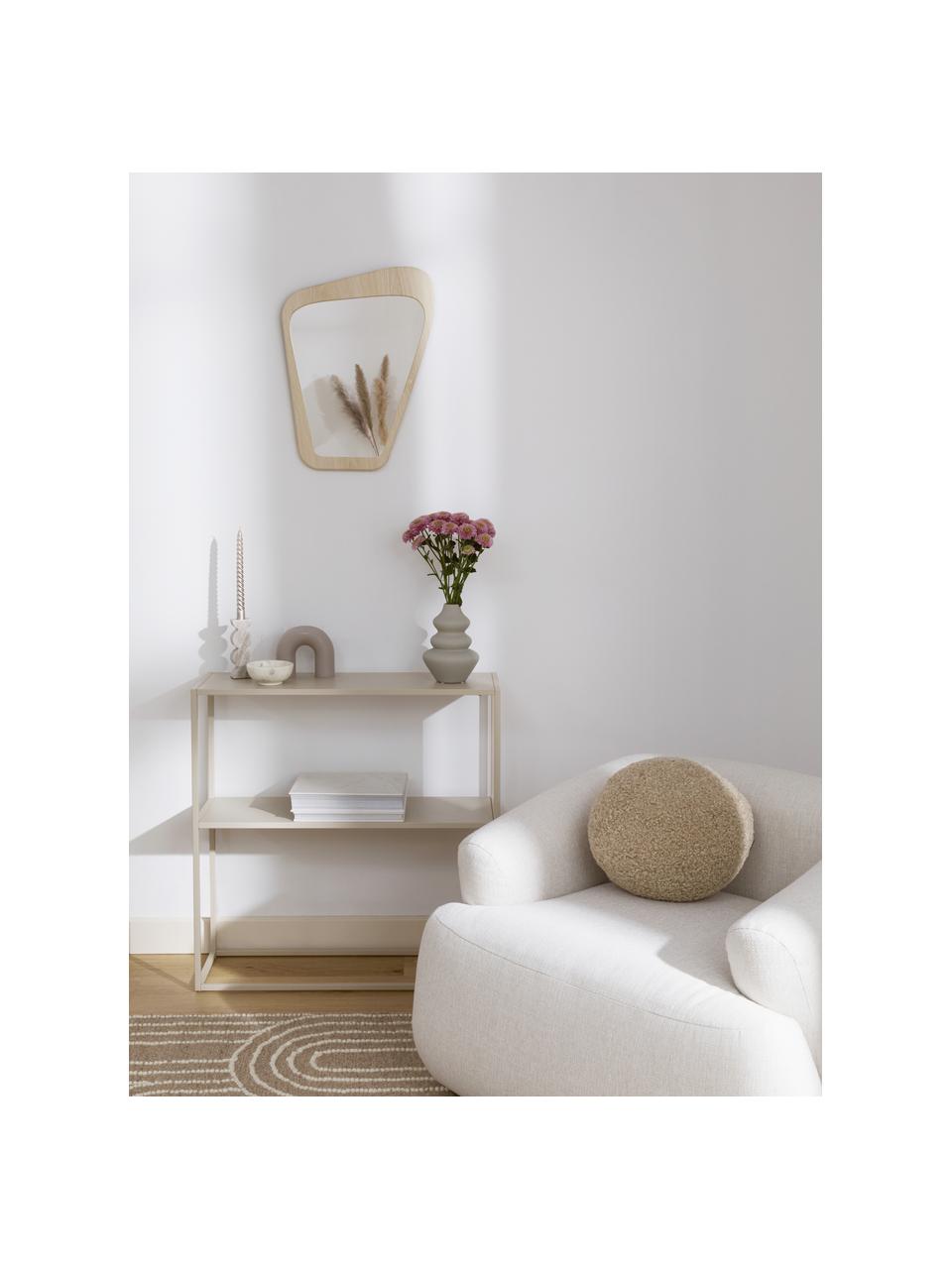 Miroir mural avec cadre beige May, Bois clair, beige, larg. 41 x haut. 55 cm