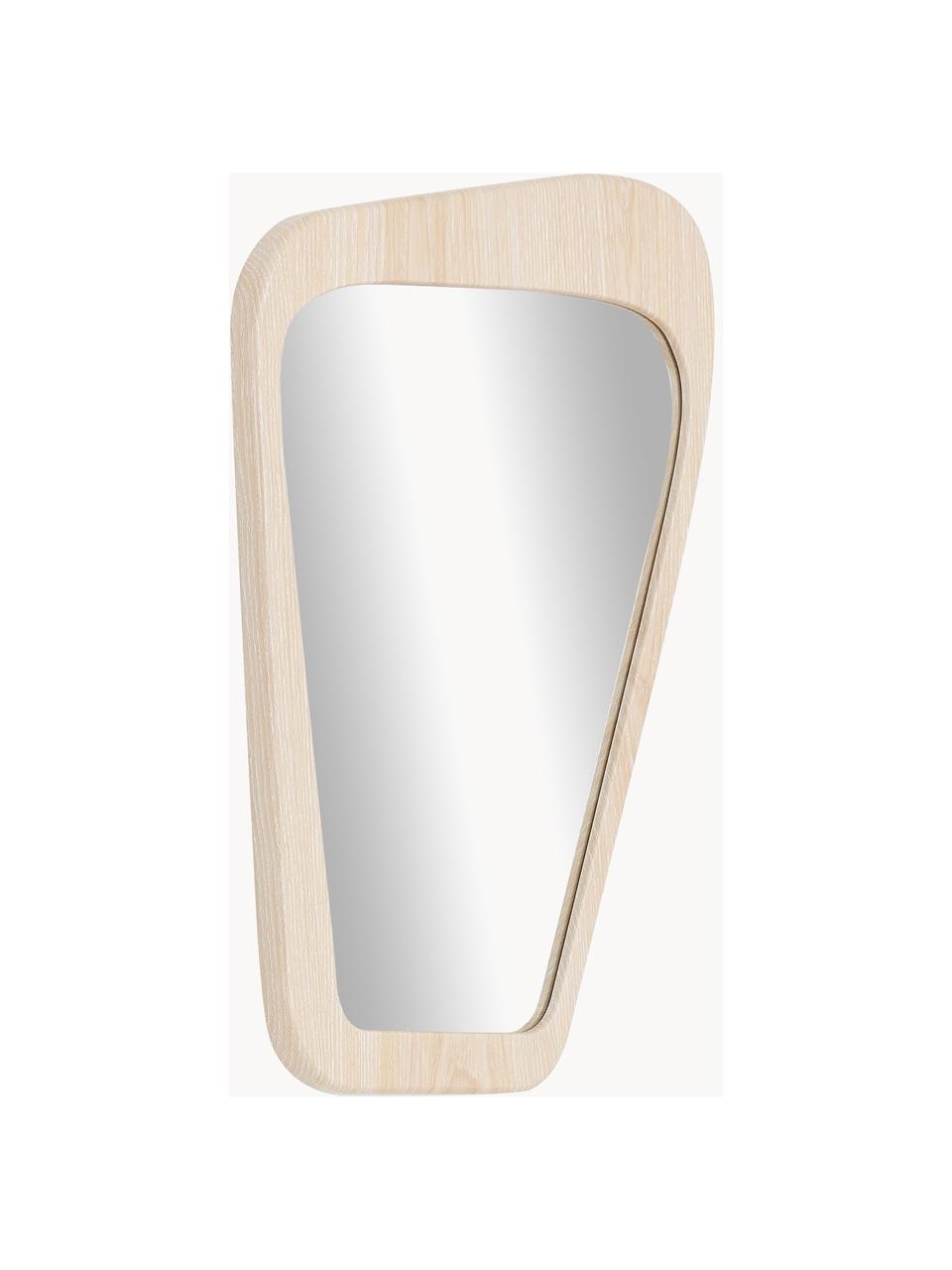 Miroir mural avec cadre beige May, Bois clair, beige, larg. 41 x haut. 55 cm